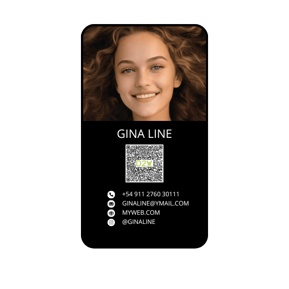 gina line vcard qr business card